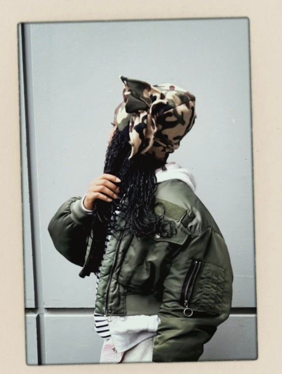 beanie Ruffles - Camo
