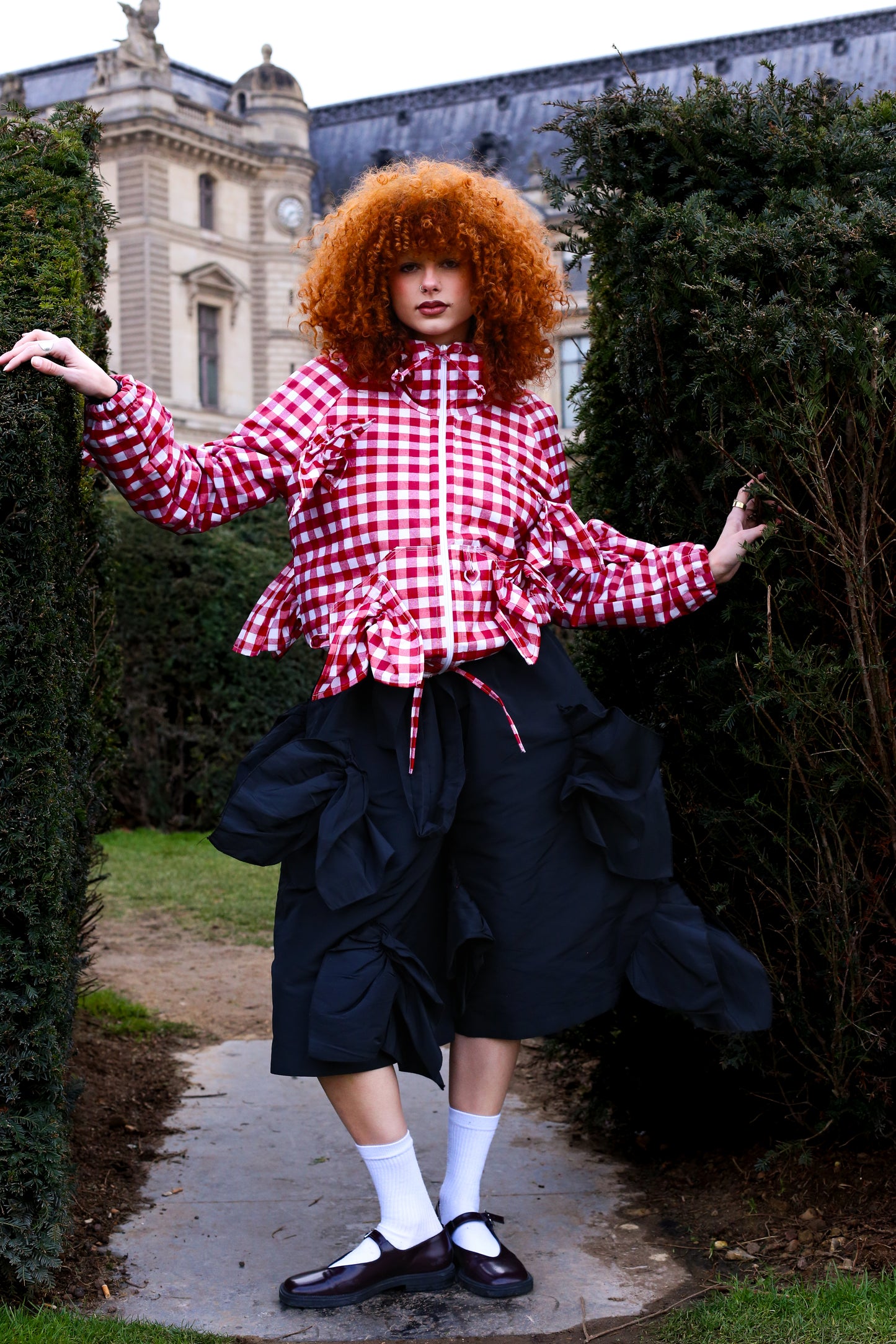 3. Ruffles parka jacket - Vichy