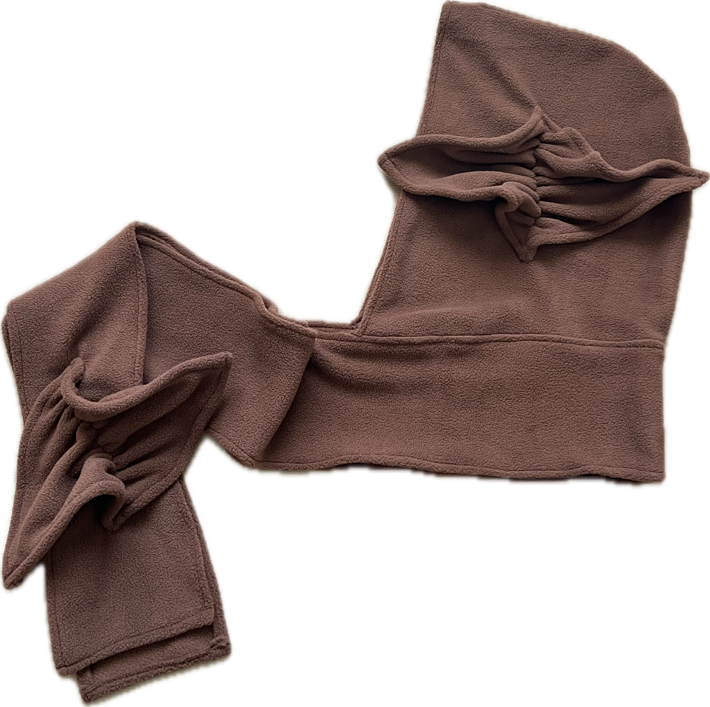 Hood-scarf ruffles