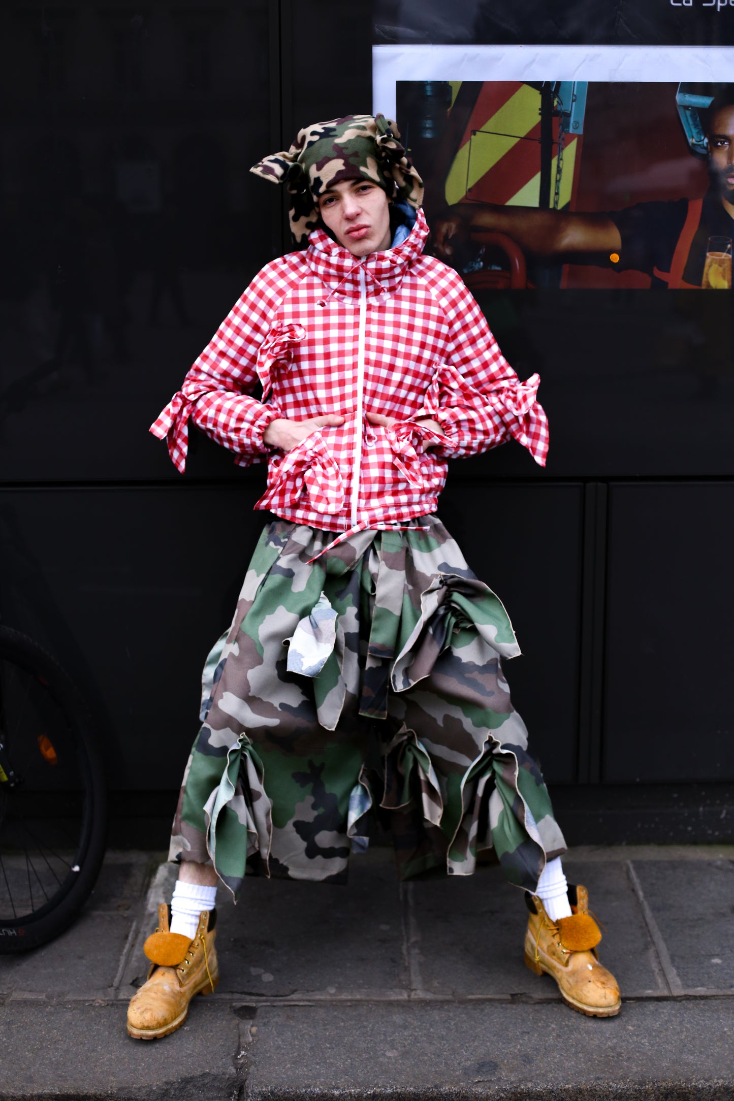 3. Ruffles parka jacket - Vichy