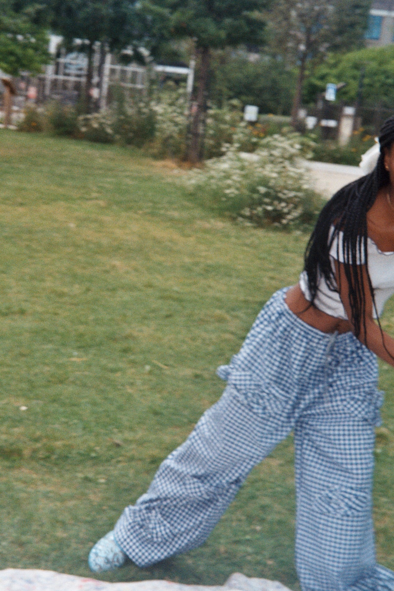 Picnic ruffles Pants - vichy Bleu