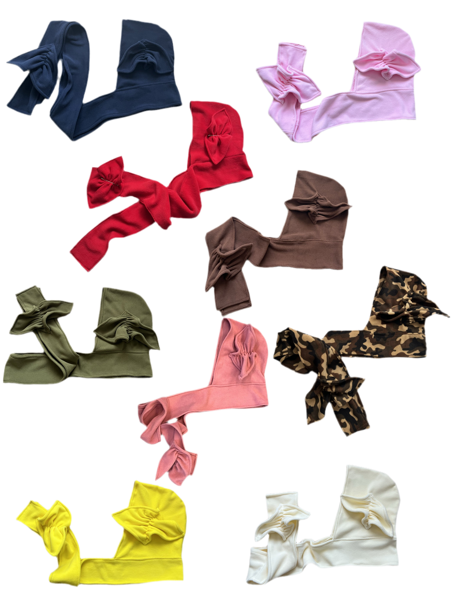 Hood-scarf ruffles