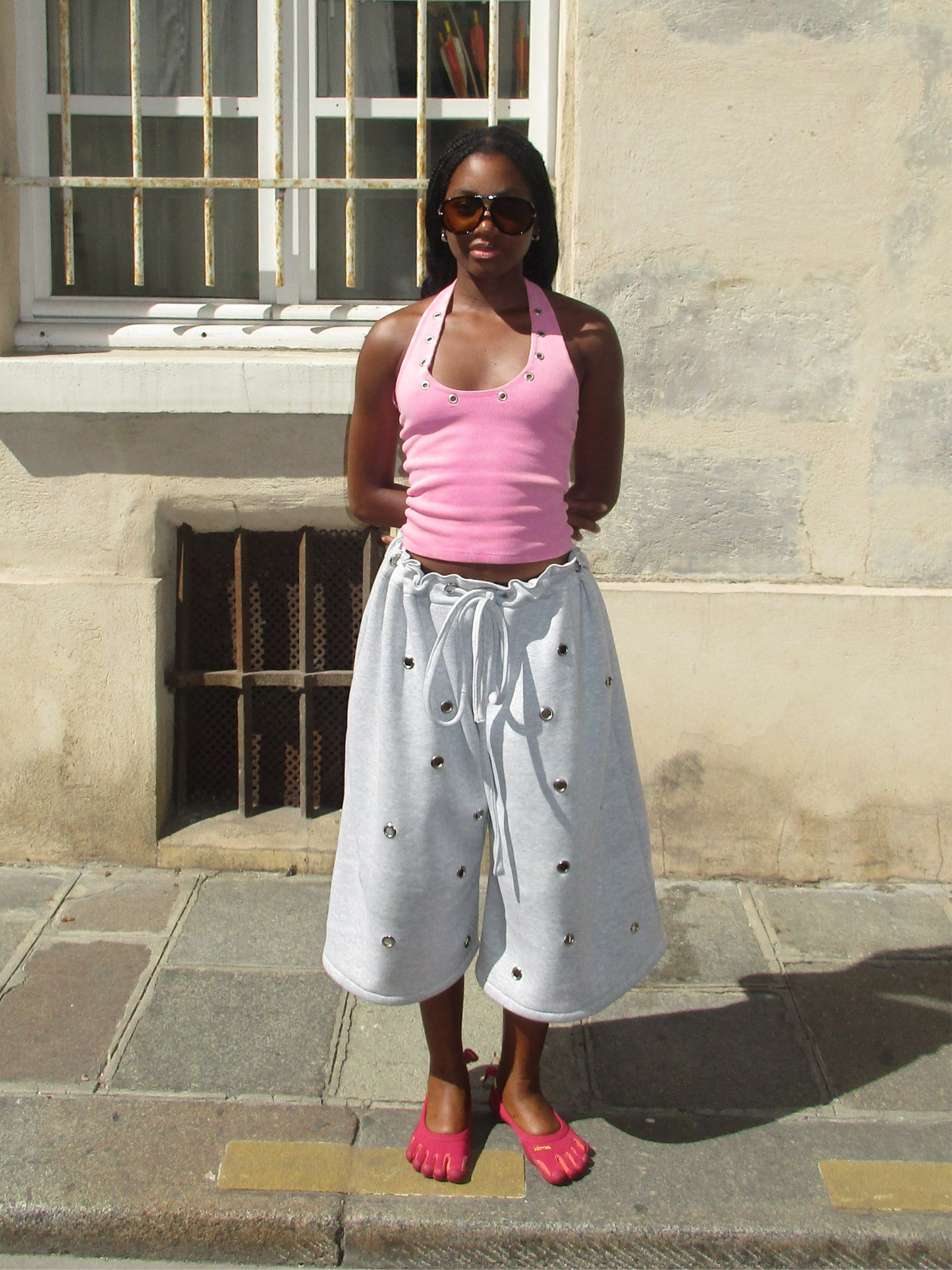 2.Sweat eyelets jorts - grey