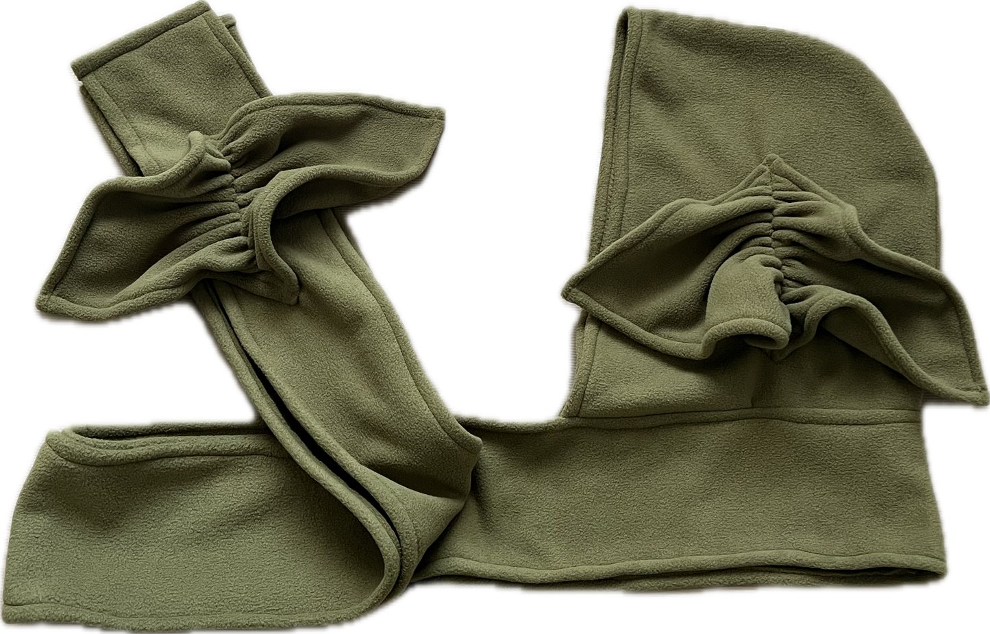 Hood-scarf ruffles