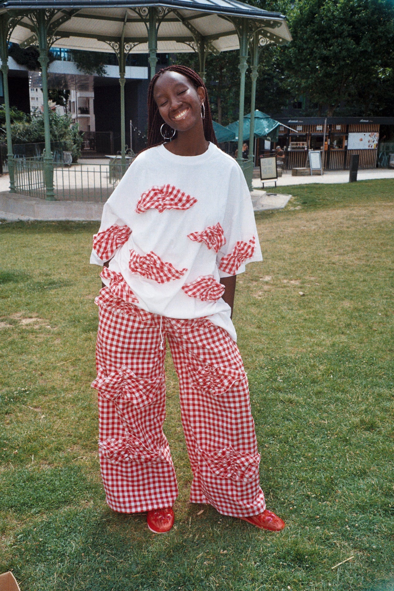 Picnic ruffles Pants - vichy Rouge