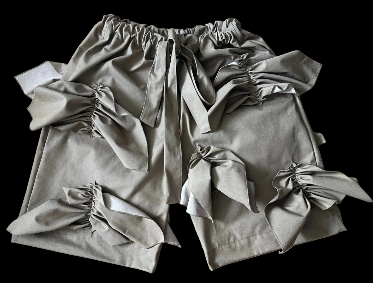 2. Retro Ruffles jorts - Denim camel
