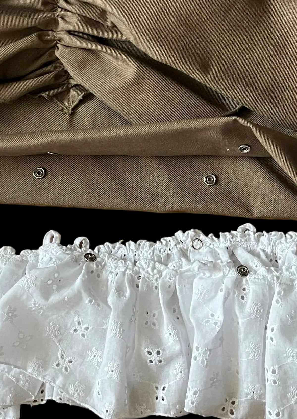 2. Retro Ruffles jorts - Denim camel