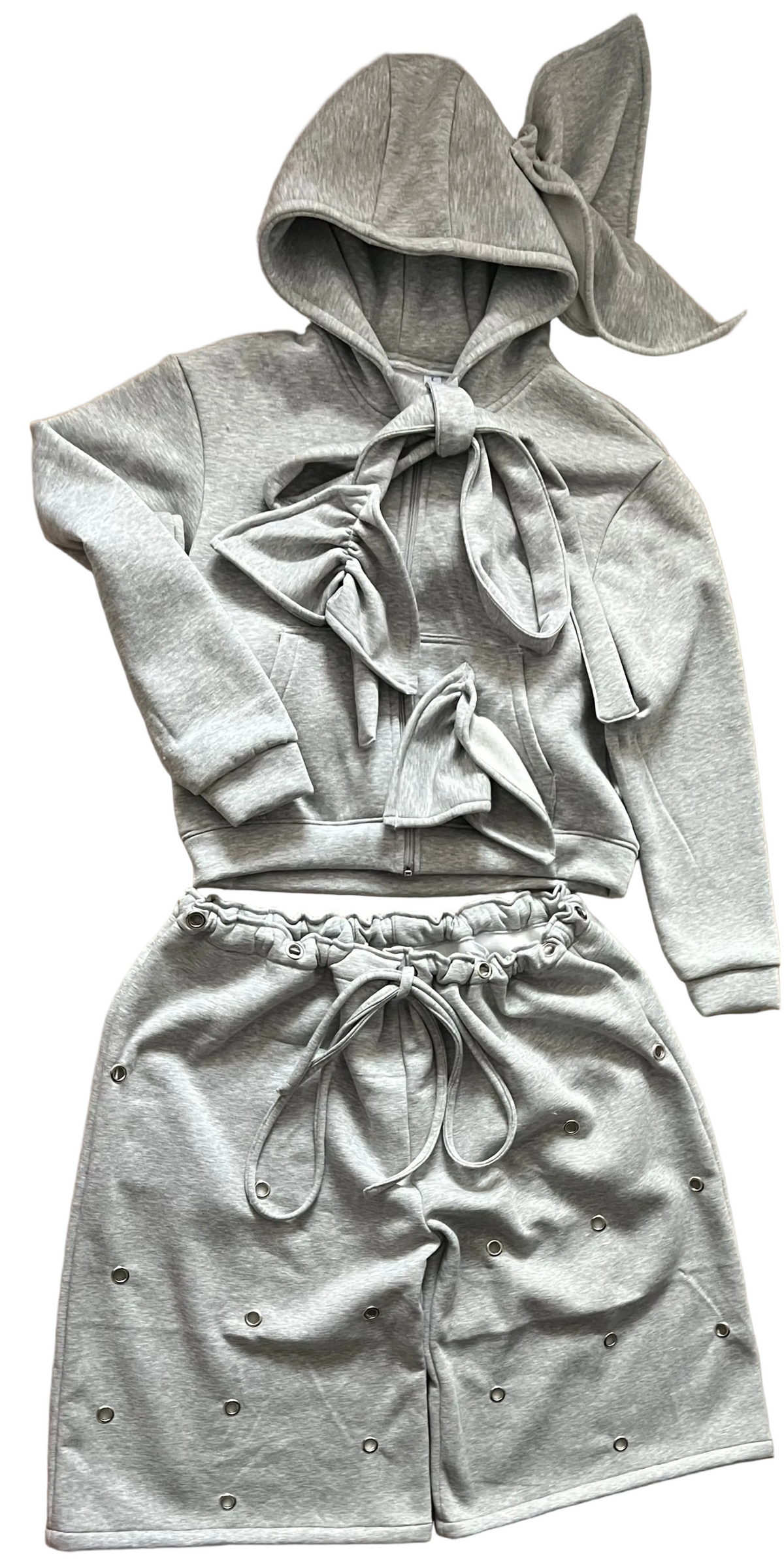 6.Hoodie bow - grey