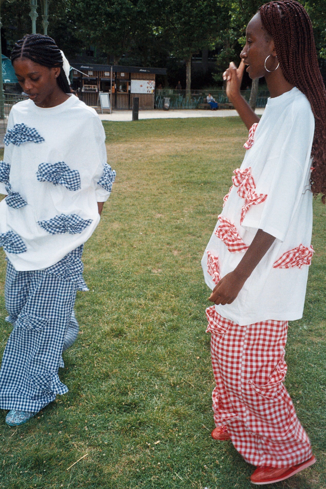 Picnic ruffles Tee - vichy Bleu