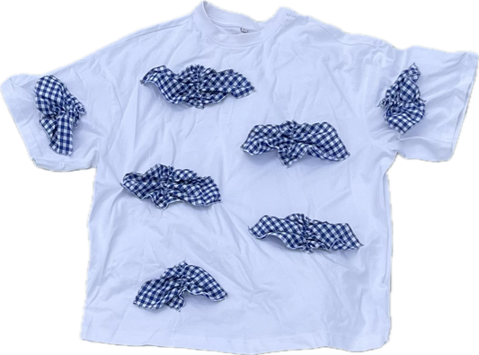 Picnic ruffles Tee - vichy Bleu