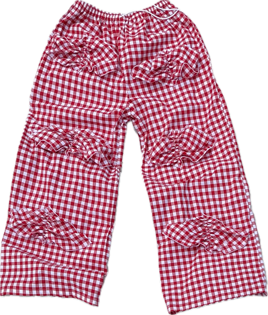 Picnic ruffles Pants - vichy Rouge