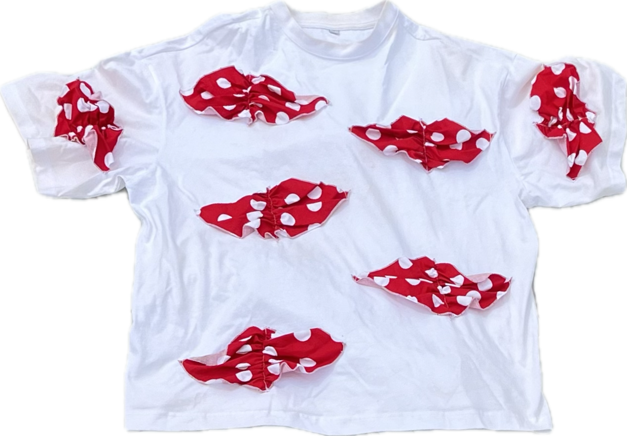 ruffles Tee - pois rouge